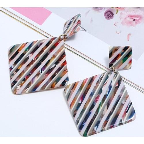 Earings Fashion Acrylic Long Earrings for Women Square Earring Jewelry Designer Brincos Orecchini Brinco Oorbellen Pendientes