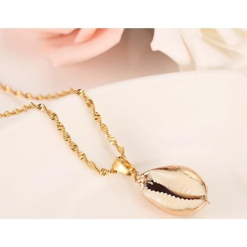 Gold Necklace SHELL starfish Pendant Women Jewelry Valentines Gift Sweater chain Romanti Fancy Accessories charms Bijoux PNG