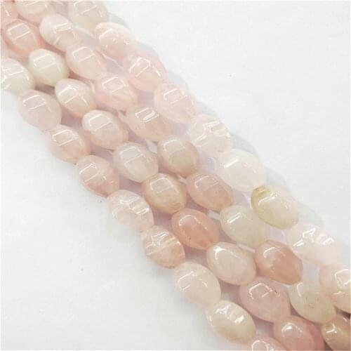1 Strand/28pcs 14x10mm Wholesale Natural Rose Quartz Hexagon Facet Loose Rice Beads DIY Jewelry Accessories 15.5inch S517