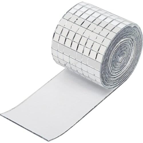 1 Roll Mirror Glass Mosaic Sticker Tiles Self Adhesive Wall Sticker Decal Home Decor HFing