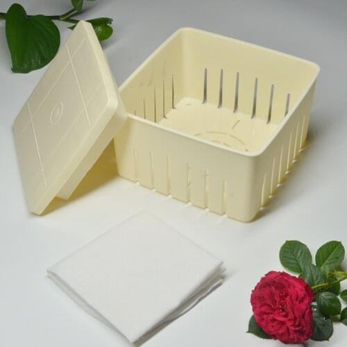 1pc Diy Plastic Homemade Tofu Maker Press Mold Kit Making Machine Set Soy Pressing Mould Cheese Cloth Cuisine Chinese Food Tool