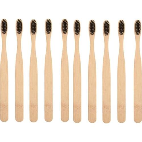 10PC Wooden Toothbrush Natural Bamboo Tooth Brush Set Soft Bristle Charcoal Teeth Eco Bamboo Toothbrushes Dental Oral Care