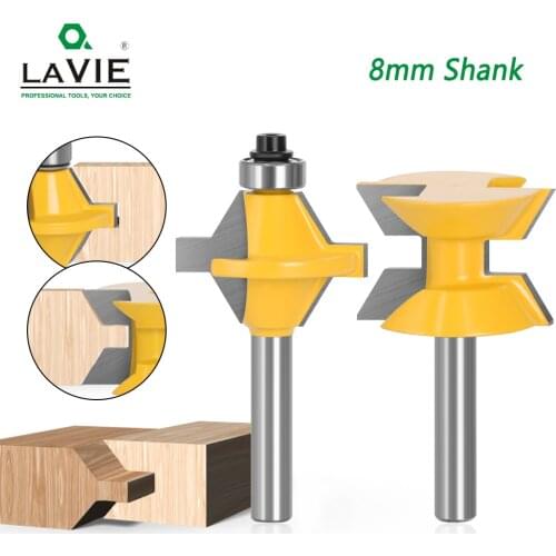 2pcs 8mm Shank 120 Degree Router Bit Set Woodworking Groove Cutters Tungsten Alloy Wood Tenon Milling Cutter Bits Tools 02120