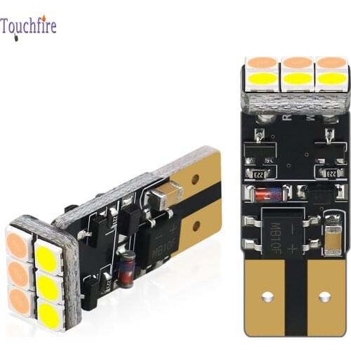 2PCS T10 W5W 194 Canbus Car Bulb 3030 6SMD Lens Reading Interior Door Map License Plate Side Auto Light wholesale White to Red