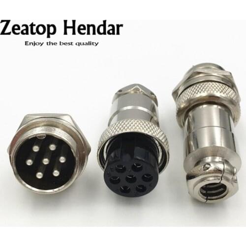 5Sets GX20 7 Pin Aviation Connector GX-20 7P Male + Female 20mm Circular Wire Panel Aviation Connector Socket Plug