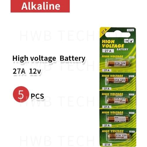 5pcs/lot 12V 27A A27 Alarm-Remote Dry Alkaline Battery Cells 27AE 27MN High Capacity Car Remote Toys Calculator DoorBell