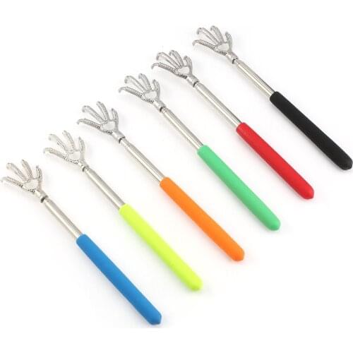 6 Colors Compact Telescopic Claw Stainless Steel Massager Back Scratcher 22-58cm Adjustable Back Scratching Massage Hand Claw