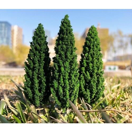 6PCS/Lot 1:87 HO Scale Train Simulation Pine Tree Miniature for Sand Table Model Diorama Scenery Layout Landscape Accessories