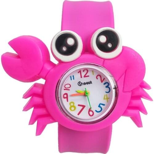 Good quality Crab Shape Kids Watches Soft Silicone Children Watch Boy Girls Clock Child Quartz Waterproof Watch Relogio Infantil