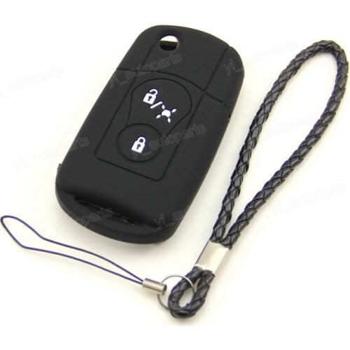 Black Silicone Case Cover For Ssangyong Actyon SUV Kyron Rexton Remote Flip Key