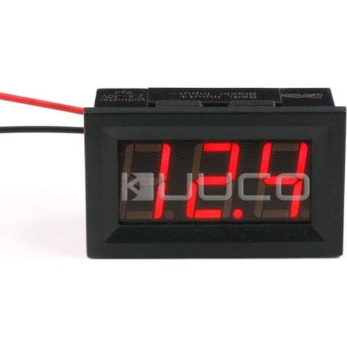 DC 12V 24V Digital Meter 0.56" Red Led Display Voltage Tester DC 3V ~ 30V Digital Voltmeter for Car/Motorcycle/E-bike/Battery