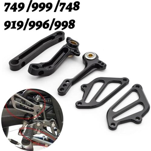 CNC Adjustable Gear Shift Shifter Lever + Wing For Ducati 749 999 748 919 996 998 Motorcycle Rearset Foot Peg Shifters Levers