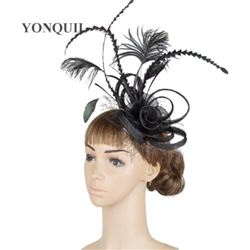 Elegant Sinamay Hats Fascinator Hair Accessories Cocktail Hats Women Kentucky Derby Party Headwear Event Occasion Hats 17 Colors