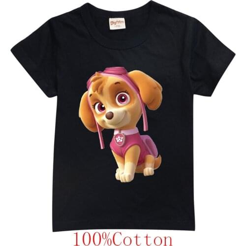 New PAW PATROL Boys T-shirt Girls T Shirt Kawaii Summer cotton Kids Tops Cartoon Graphic Tees Funny Harajuku Children Tshirt