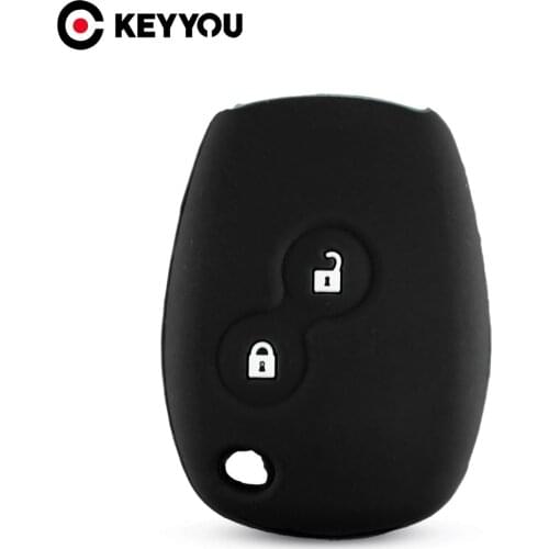 KEYYOU Silicone Car Key Case For Renault Kangoo DACIA Scenic Megane Sandero Captur Twingo Modus Fob 2 Buttons Remote Key Cover