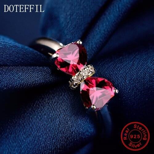 Heart Ring 925 Sterling Silver Women Charm Jewelry Rings Luxury Brand Double Heart Zircon Rings