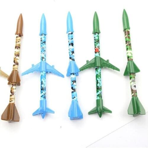 2pc Kawaii Gel Pen School Supplies Korean Stationery Camouflage Combat Aircraft Missile Modeling Pen Office Black Signature Pen