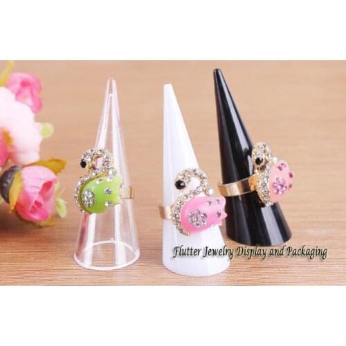 Cone Rings Display Stand Plastic Finger Ring Holder Ring Showcase 3 Colors