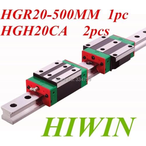100% NEW HIWIN Linear Guide HGR20 L500mm rail +2pcs HGH20CA narrow carriages for cnc router cnc parts
