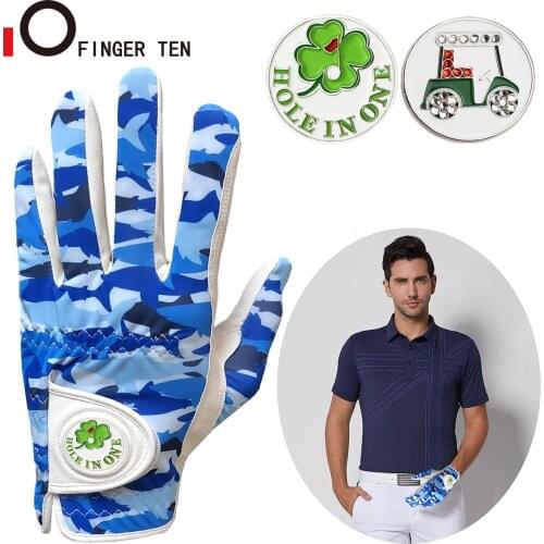 6Pcs Grip Soft Golf Gloves Men Cabretta Leather Breathable with Ball Marker Golfer Left Right Hand Glove Summer Drop Shipping