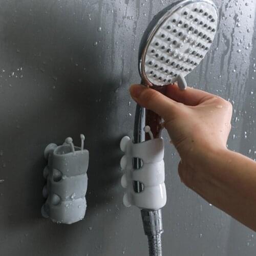 Recableght Wall-Mounted Shower Bracket Punch-Free Suction Cup Bracket Easy To Install Movable Fixed Base Bathroom Accessories