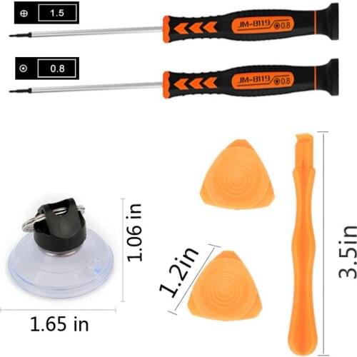 JAKEMY Plastic Pry Tools with Suction Cup Tweezers DIY Repair Opening Tool for Mobile Phone Computer Gamepad