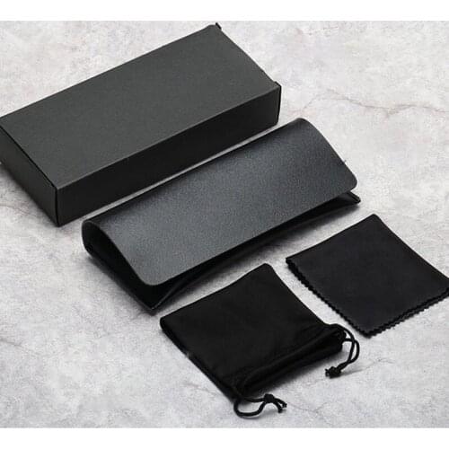 Portable Sunglasses Case Suit Women Men Glasses Box Black Unisex Eyeglass Box Protector Leather Spectacle Case Soft Leather