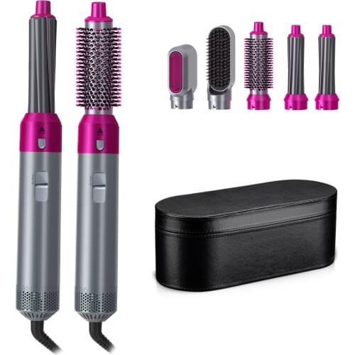 5 In 1 Hair Dryer Hot Air Brush Styler Volumizer Hair Straightener Curler Comb Negative Ion One Step Hair Dryer Blower Brush