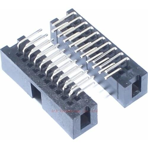 10pcs dc3-20p 2.54MM pitch JTAG ISP MALE SOCKET Right Angle idc box headers PCB CONNECTOR DOUBLE ROW 2x10PIN DC3 20 PIN HEADER
