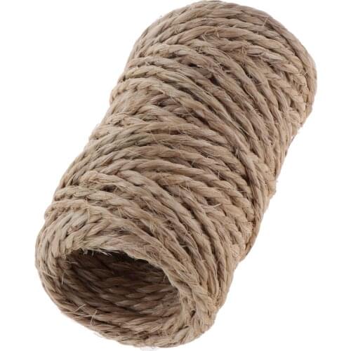 17M 3mm Natural Jute Twine String Roll for DIY Artworks and Crafts, Gift Wrapping