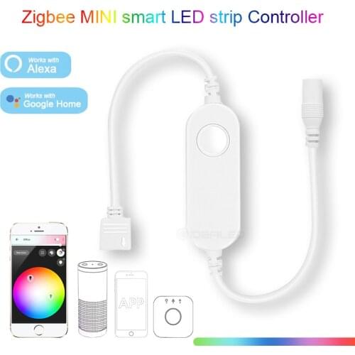 Smart LED Zigbee LED Strip Controller RGB LED Strip Light Controller 5-24V APP Voice Control Work with Alexa Echo SmartThings