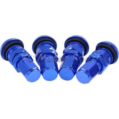 Free Shipping 4pcs/set Universal Full Rays Volk Racing Forged Blue Color Aluminum Tire Valve Stem with Caps Tubeless Valves