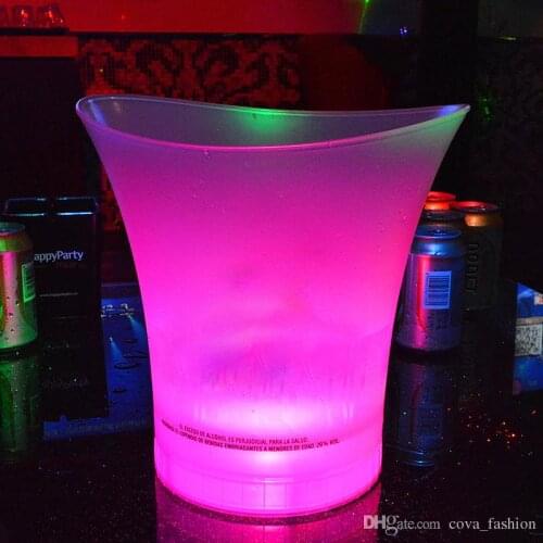 LED Ice Bucket 5L Plastic Color Changing Bars Nightclubs LED Beer Bucket for KTV Party Night420g18.5*23.5*23.5CM