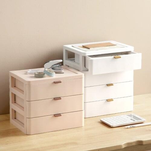 Drawer Desk Storage Box Plastic Document Sundries Holder Cosmetic Cabinet Storage Organizer Desktop Makeup Organizer Box