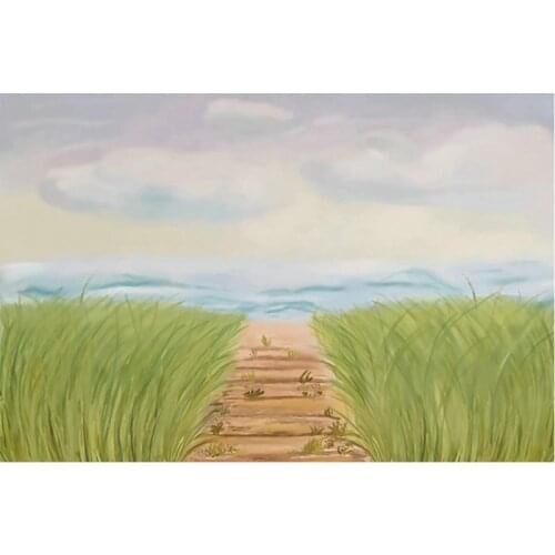 Green Grass Scenery Happy Birthday Backdrop Holiday Party Room Decor Photo Booth Studio Prop