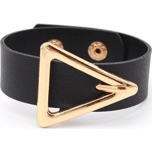 New 2021 High Quality Contracted And The Atmosphere Lucky Vintage Leather Bracelet Geometry Of The Triangl Charm Women Jewelry