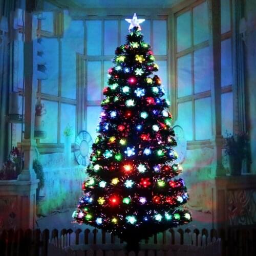 Luxury Optical Fiber Christmas Tree LED Flower Lamp Colorful Luminous Decor Xmas Artificial Tree Merry Christmas Decoration Gift