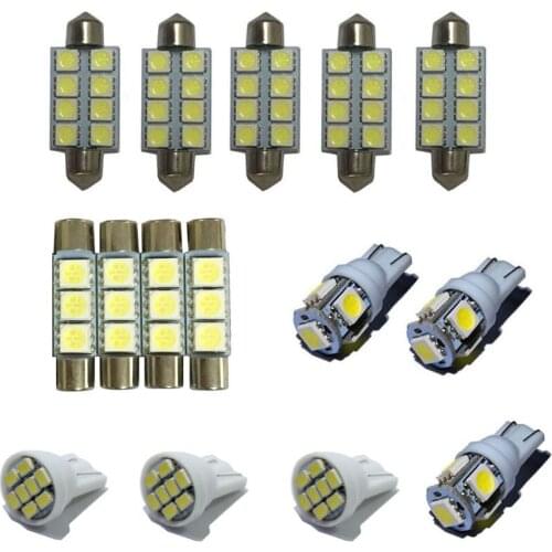15PCS of pack White Led Car Signal Light Interior Dome Reading bulb license plate lights Kit For Chevy Silverado 2011-2013