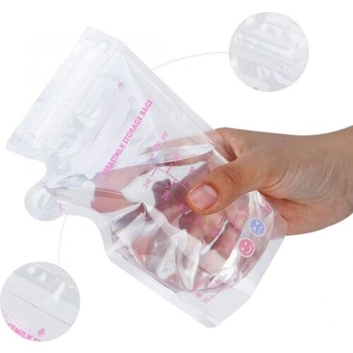 30Pcs 250ml Baby Breast Milk Storage Bag Disposable Breast-milk Sealed Bag Baby Milk Feeding Storage Bags Postnatal Supplies