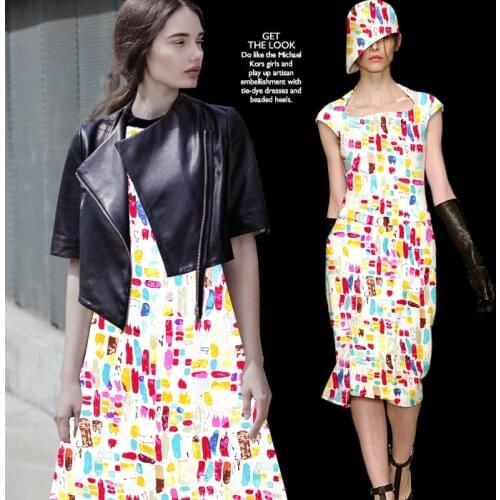 CNUM SP448 Pure Silk/Finger Painting/Silk Fabric Elastic Charmeuse 93% Silk 7% Spandex/Width1.29yd Thickness19mm