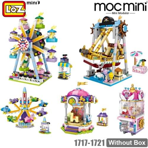 LOZ Mini Blocks ferris wheel Toys A carousel Plastic Assembly Blocks Children Toy Educational DIY Architecture Model 1718
