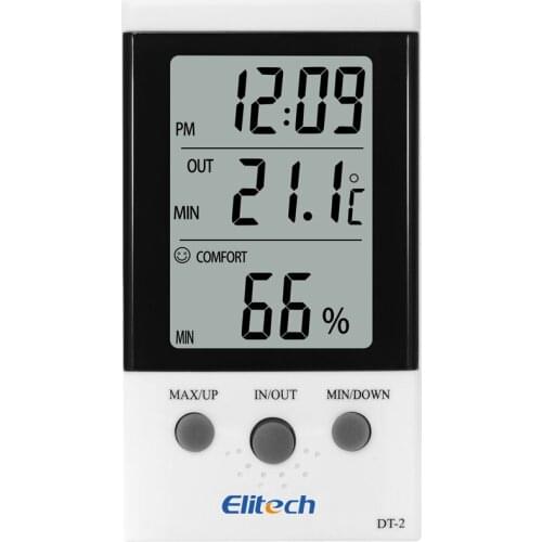 Elitech digital thermometer hygrometer DT-2 for indoor/outdoor temperature & humidity testing