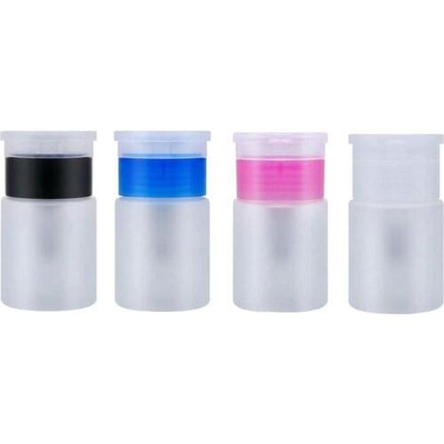 60ml Empty Pump Dispenser Clear Nail Polish Makeup Remover Bottle Container Portable Reusable Wide Mouth easy to use