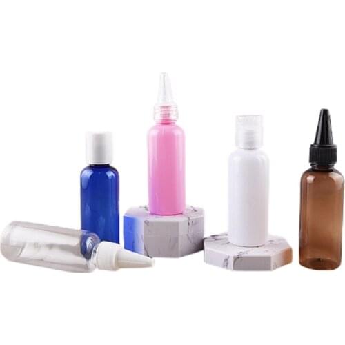 50ml Plastic Needle Tip Container Glue Bottles Deploy Cosmetic Lotion Refillable Squeeze Liquid Ink Oil Dropper Bottles 20pcs