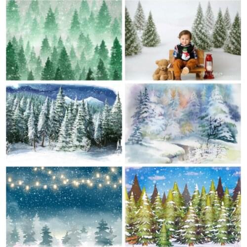 Christmas Winter Forest Photography Background Newborns Baby Family Party Photo Backdrop for Photographic Studio Photocalls Prop