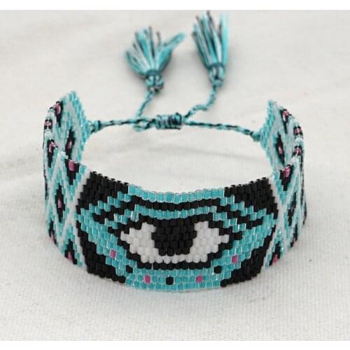 Go2boho Boho Jewelry Evil Eye Bracelet For Women Bracelets Pulsera Handmade Gift MIYUKI Beads Bohemian Armband Adjustable Tassel