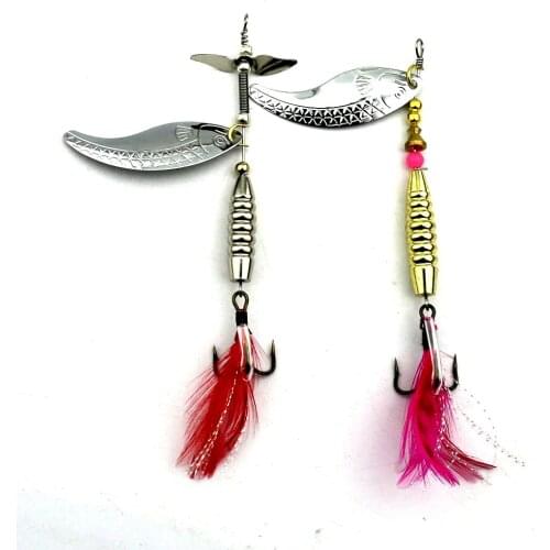 HENGJIA 1PC Sequin Bass isca Artificial Fishing lure spinnerbait fishing tackle Metal pesca Pike feather fishing Spoon hooks