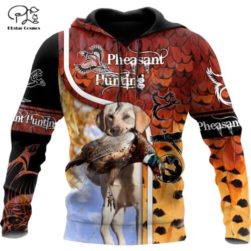 PLstar Cosmos Camo Animal Hunter Dog Pheasant Duck Hunting Tattoo 3DPrint Men/Women Streetwear Harajuku Jacket Funny Hoodies A20
