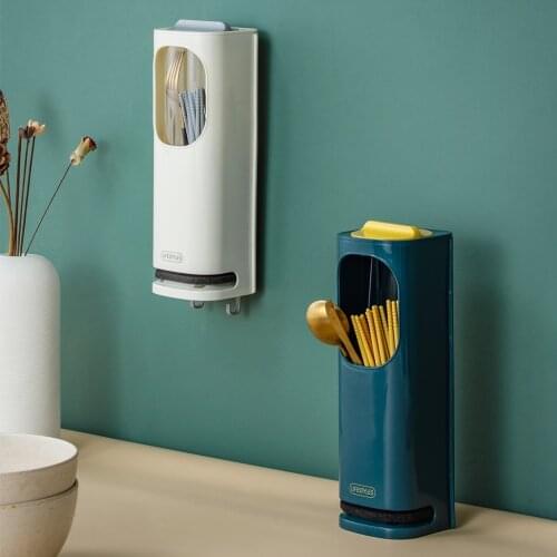 Chopsticks container rack wall-hung kitchen artifact multifunctional chopsticks container storage box chopsticks basket drain