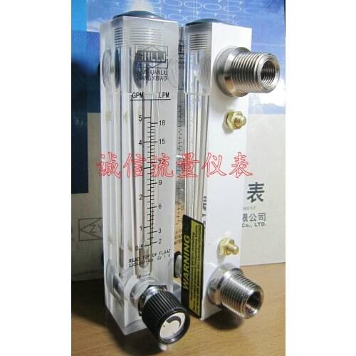 LZM-15 Panel Flowmeter 0.5~5GPM 2~18LPM Fluid Flowmeter without Regulating Valve